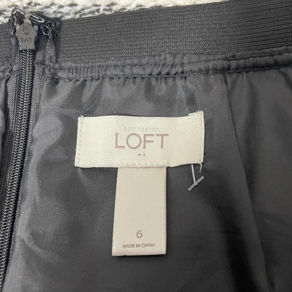 Ann Taylor LOFT NWOT White & Black Tweed High Rise Fitted Skirt 6 Women’s - Picture 10 of 11